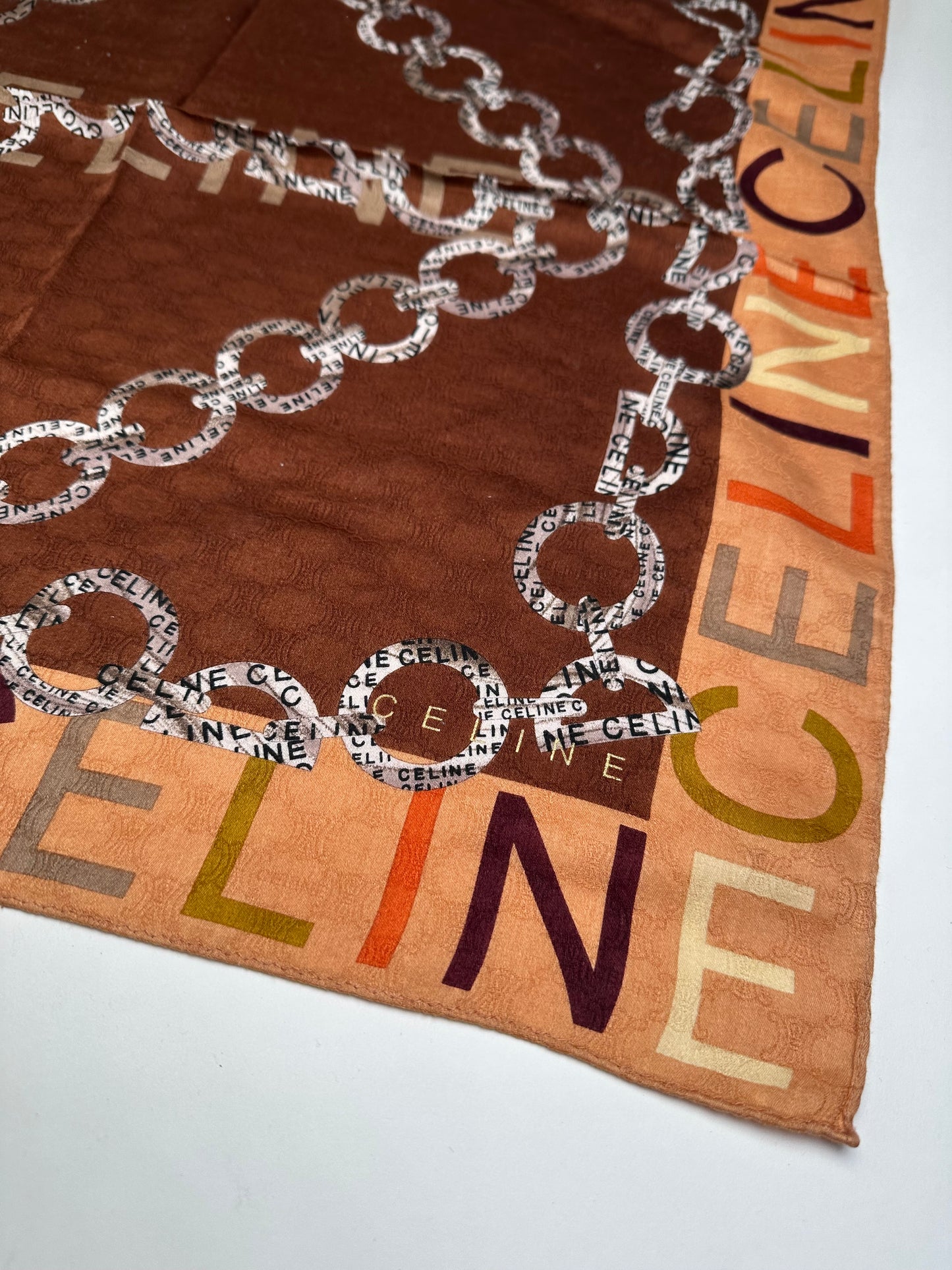 Vintage Celine Paris Triomphe Scarf Brown