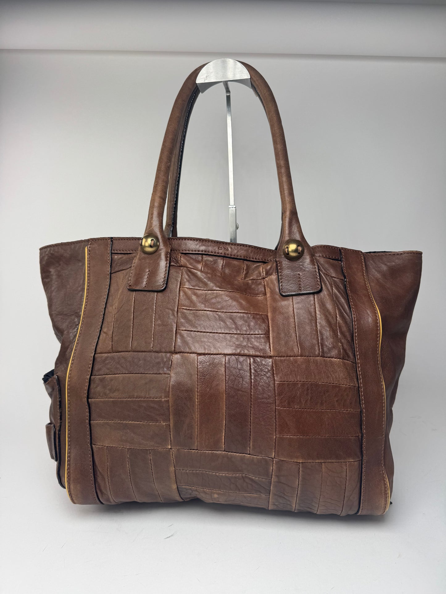 Sac cabas vintage en cuir Chloé marron