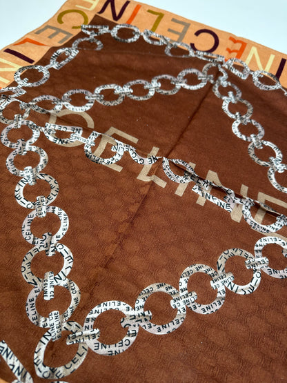 Vintage Celine Paris Triomphe Scarf Brown