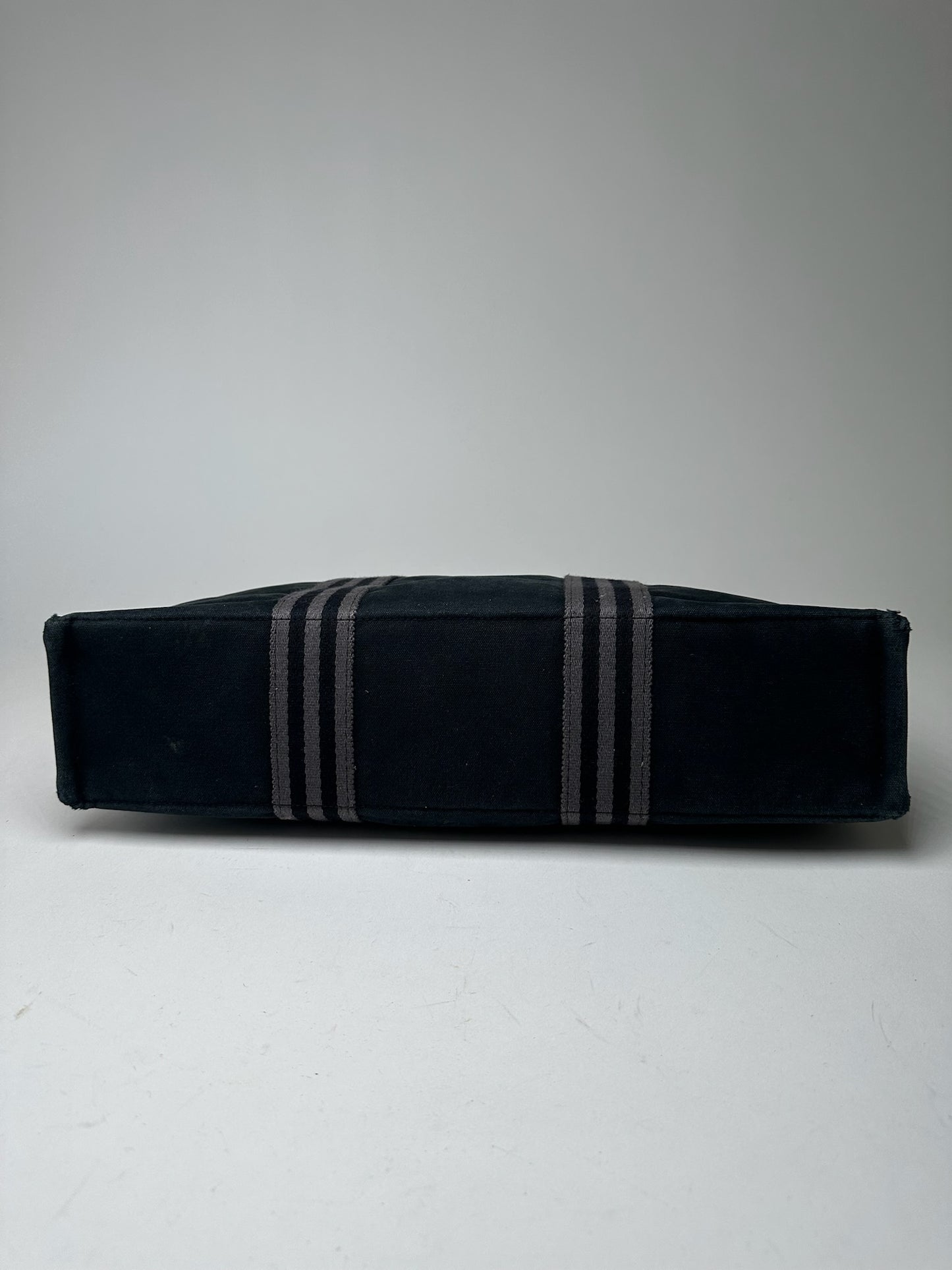 Vintage Hermes Canvas Shopper bag black