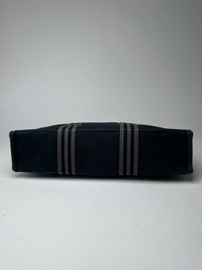 Vintage Hermes Canvas Shopper bag black