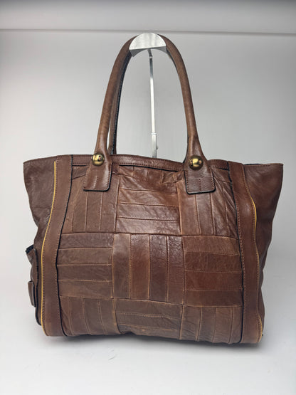 Sac cabas vintage en cuir Chloé marron