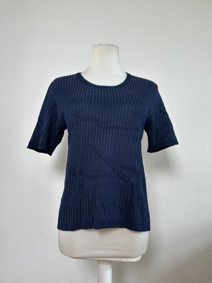 Vintage Dior Knitted Cotton Pullover Navy XL