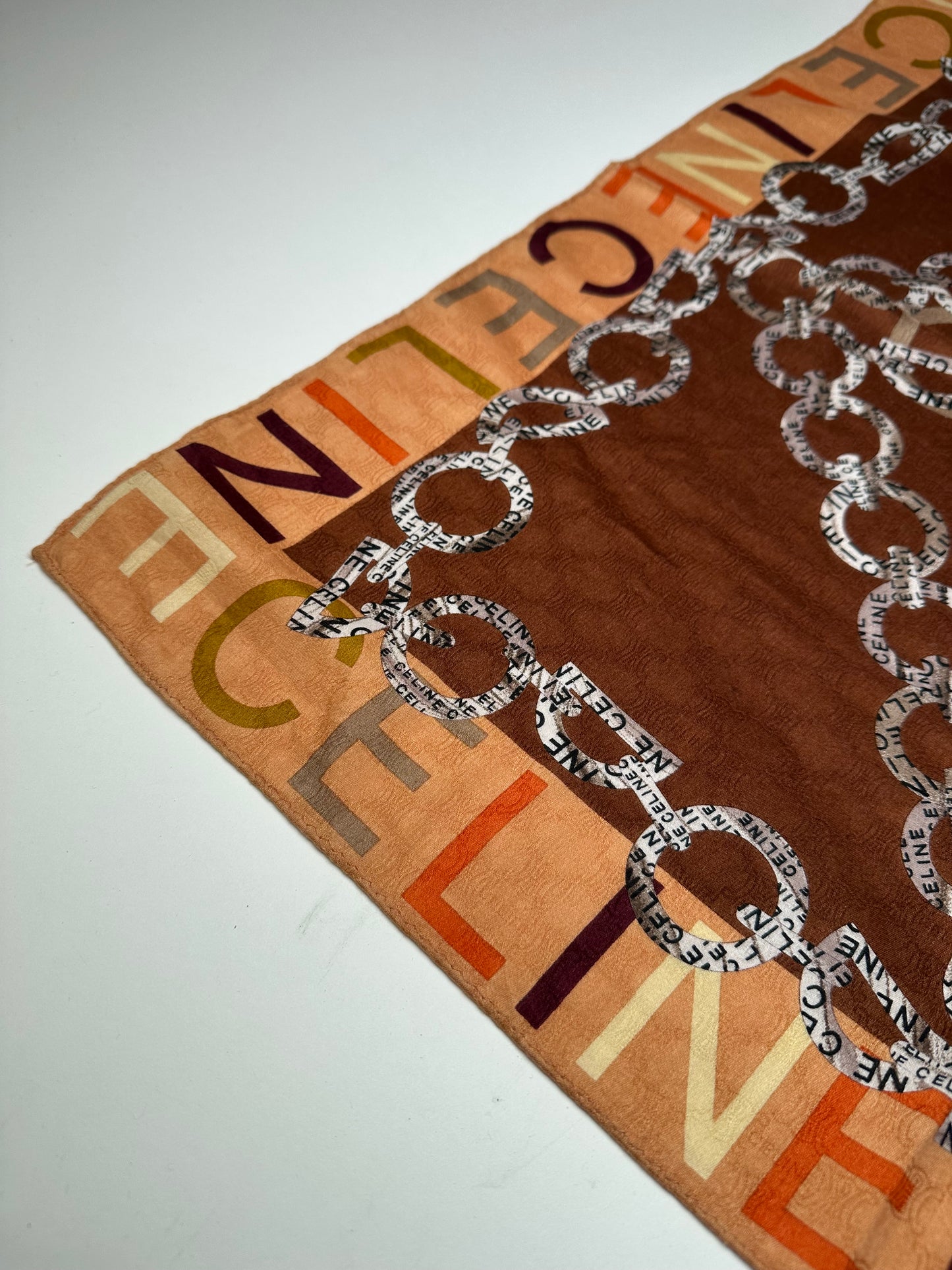 Vintage Celine Paris Triomphe Scarf Brown