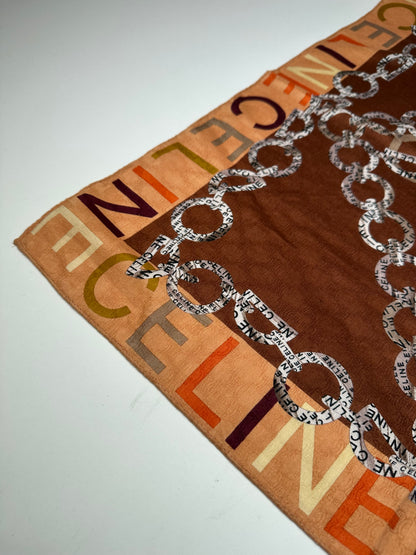 Vintage Celine Paris Triomphe Scarf Brown