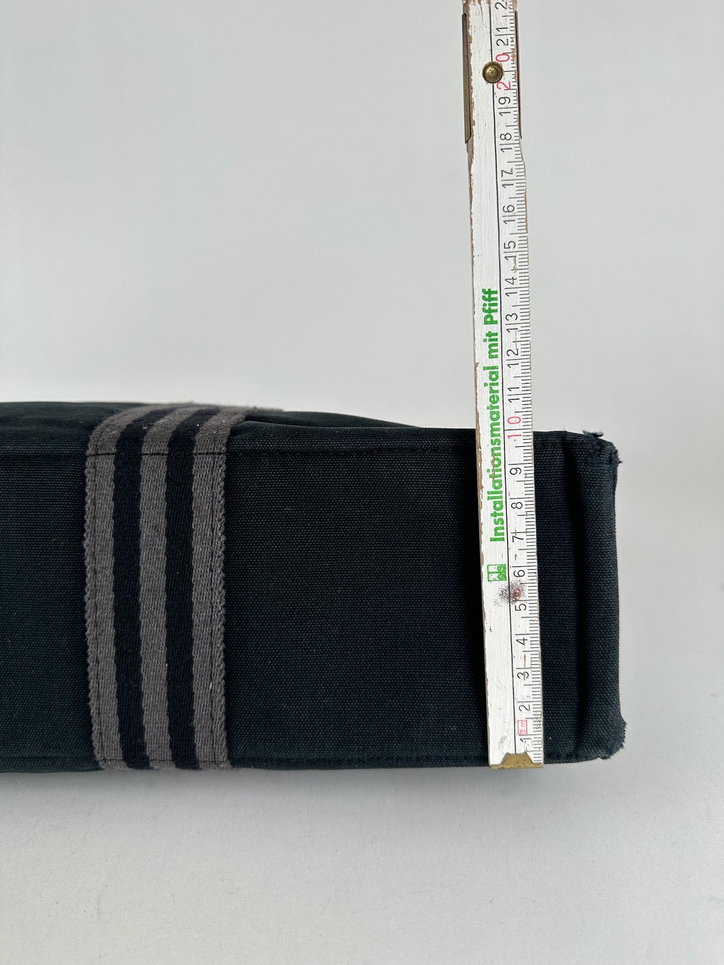 Vintage Hermes Canvas Shopper bag black