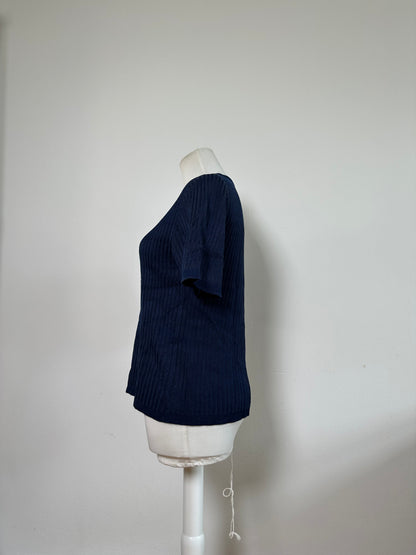 Vintage Dior Knitted Cotton Pullover Navy XL