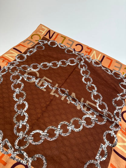Vintage Celine Paris Triomphe Scarf Brown