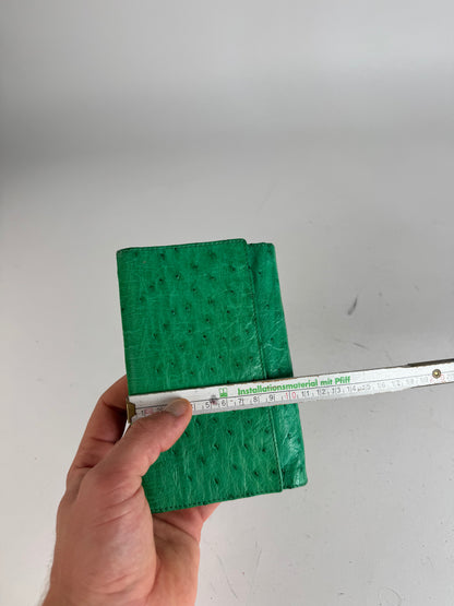 Vintage Ostrich Leather Wallet Green