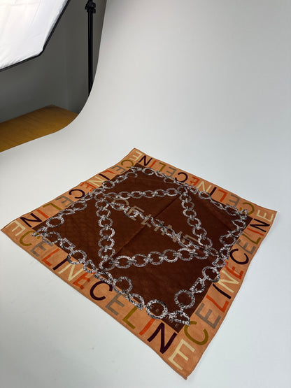 Vintage Celine Paris Triomphe Scarf Brown