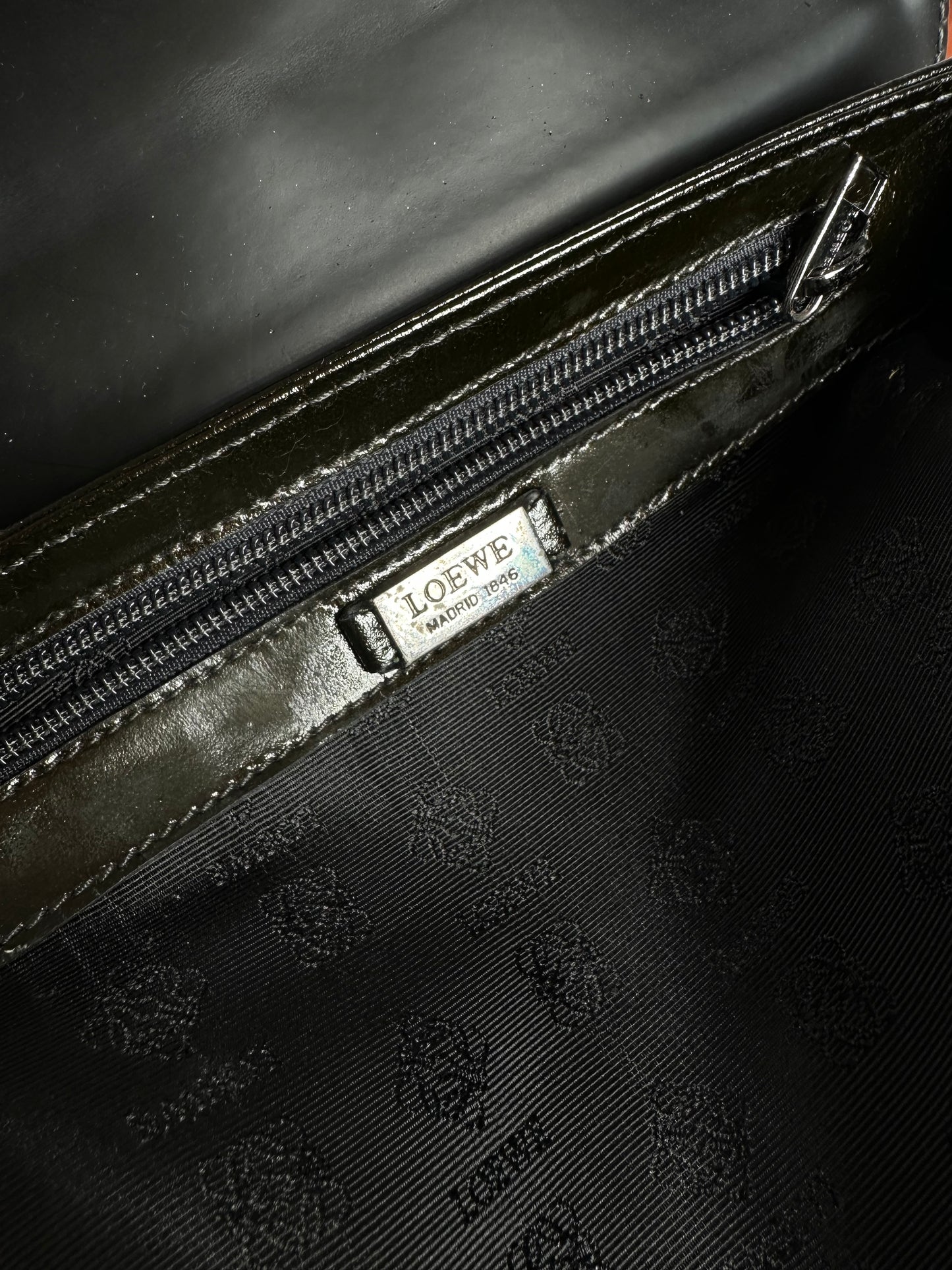 Vintage Loewe Madrid Leather Handbag Black
