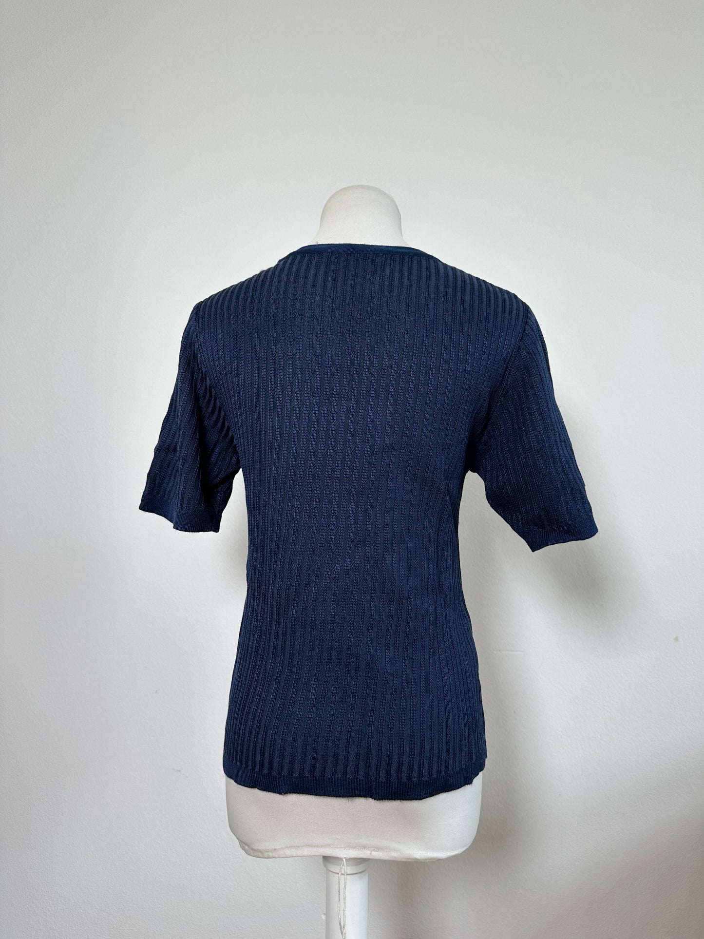 Vintage Dior Knitted Cotton Pullover Navy XL