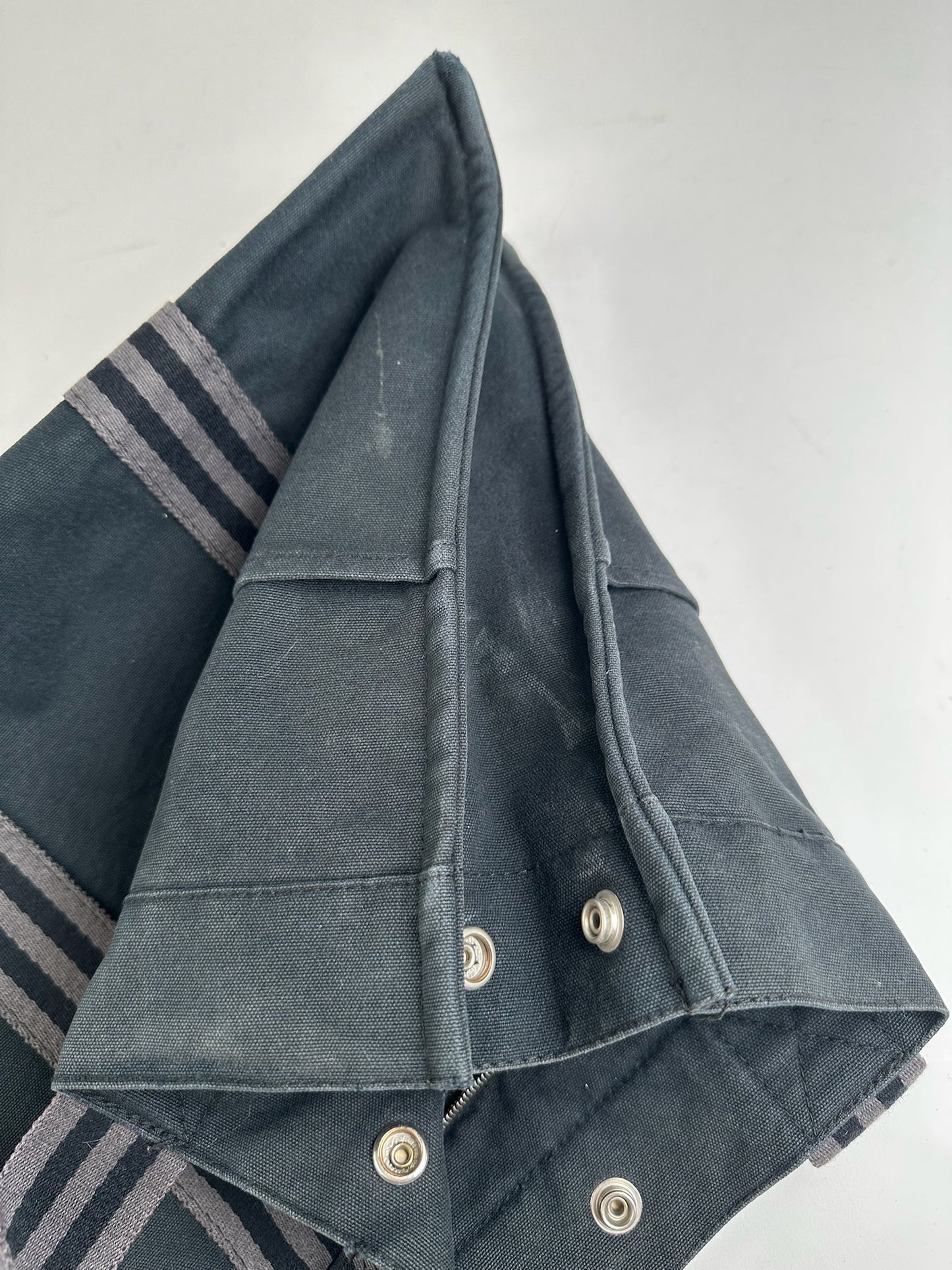 Vintage Hermes Canvas Shopper bag black