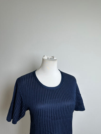 Vintage Dior Knitted Cotton Pullover Navy XL