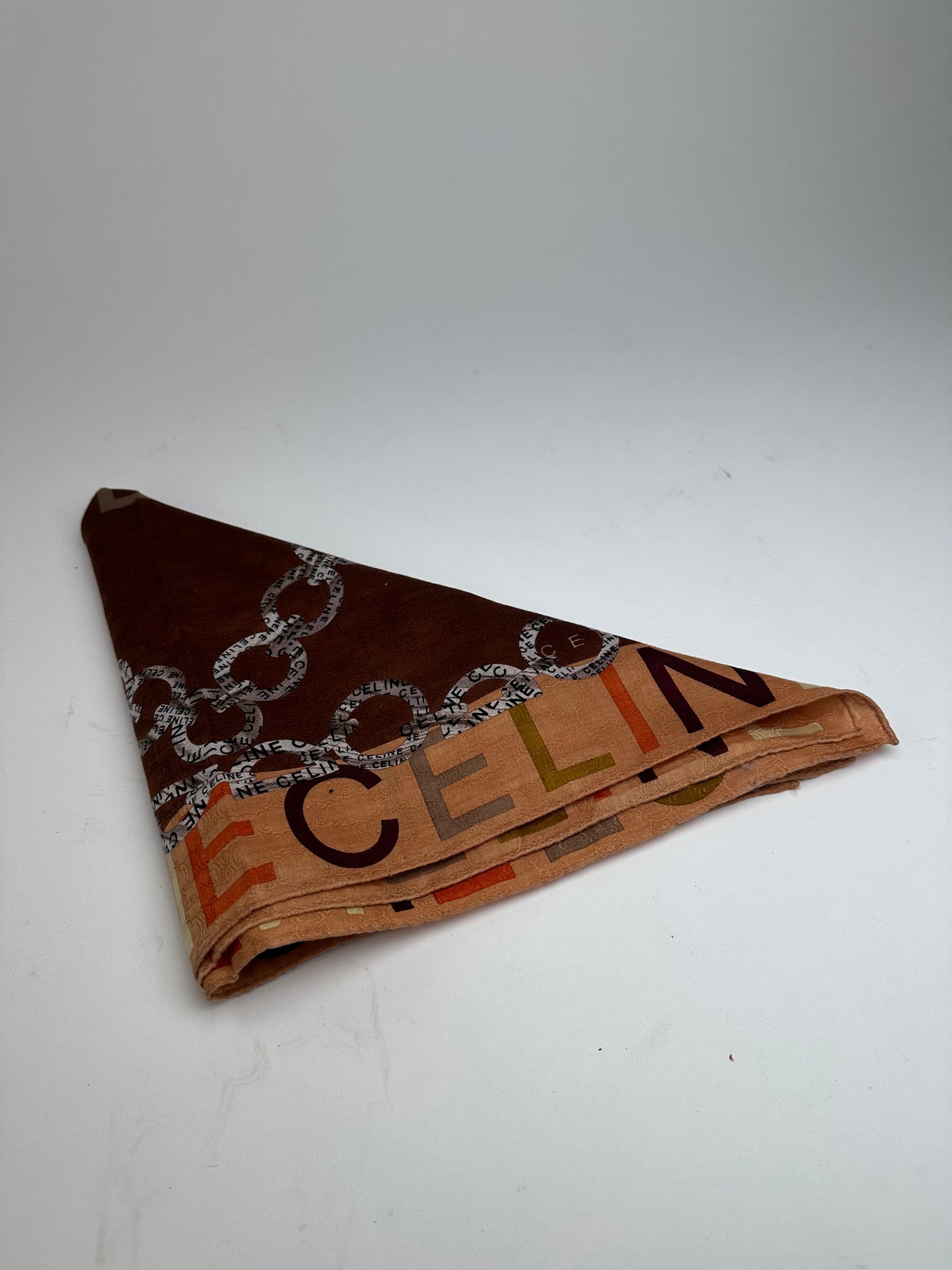 Vintage Celine Paris Triomphe Scarf Brown