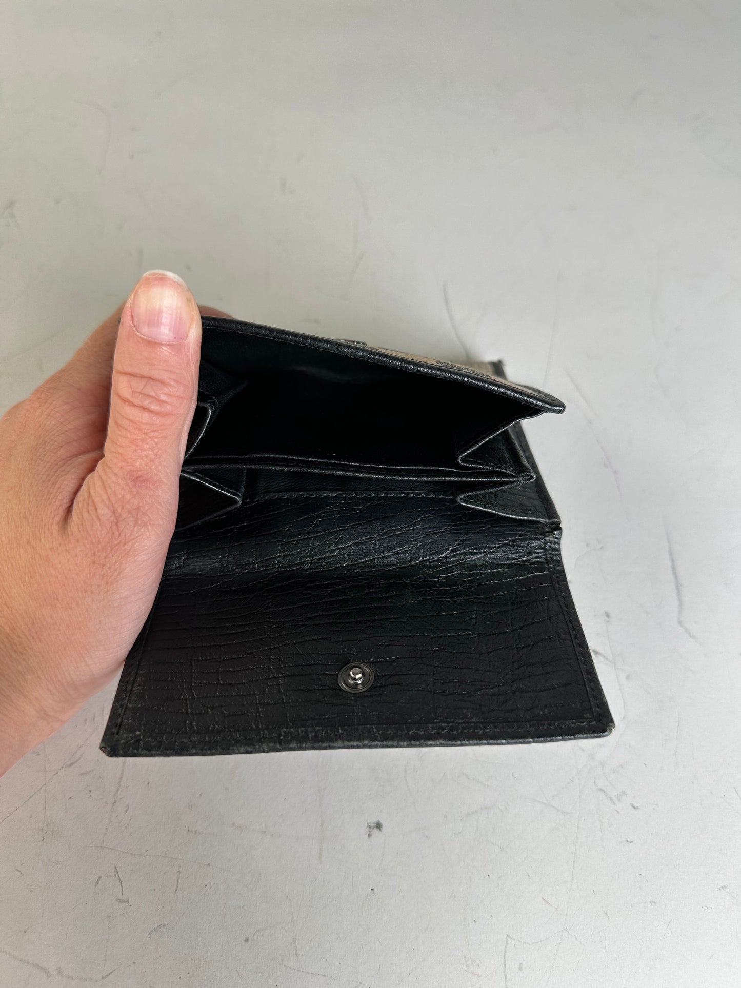 Vintage Gucci GG Supreme Wallet Black Beige