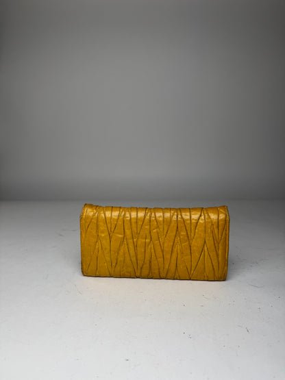 Vintage Miu Miu Metalassee Leather Wallet Yellow