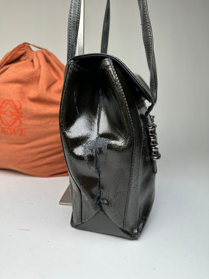 Vintage Loewe Madrid Leather Handbag Black