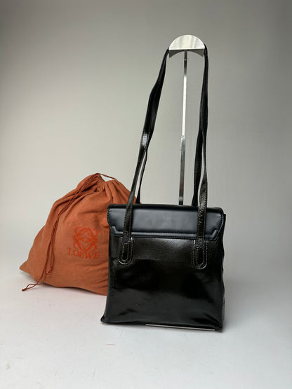 Vintage Loewe Madrid Leather Handbag Black
