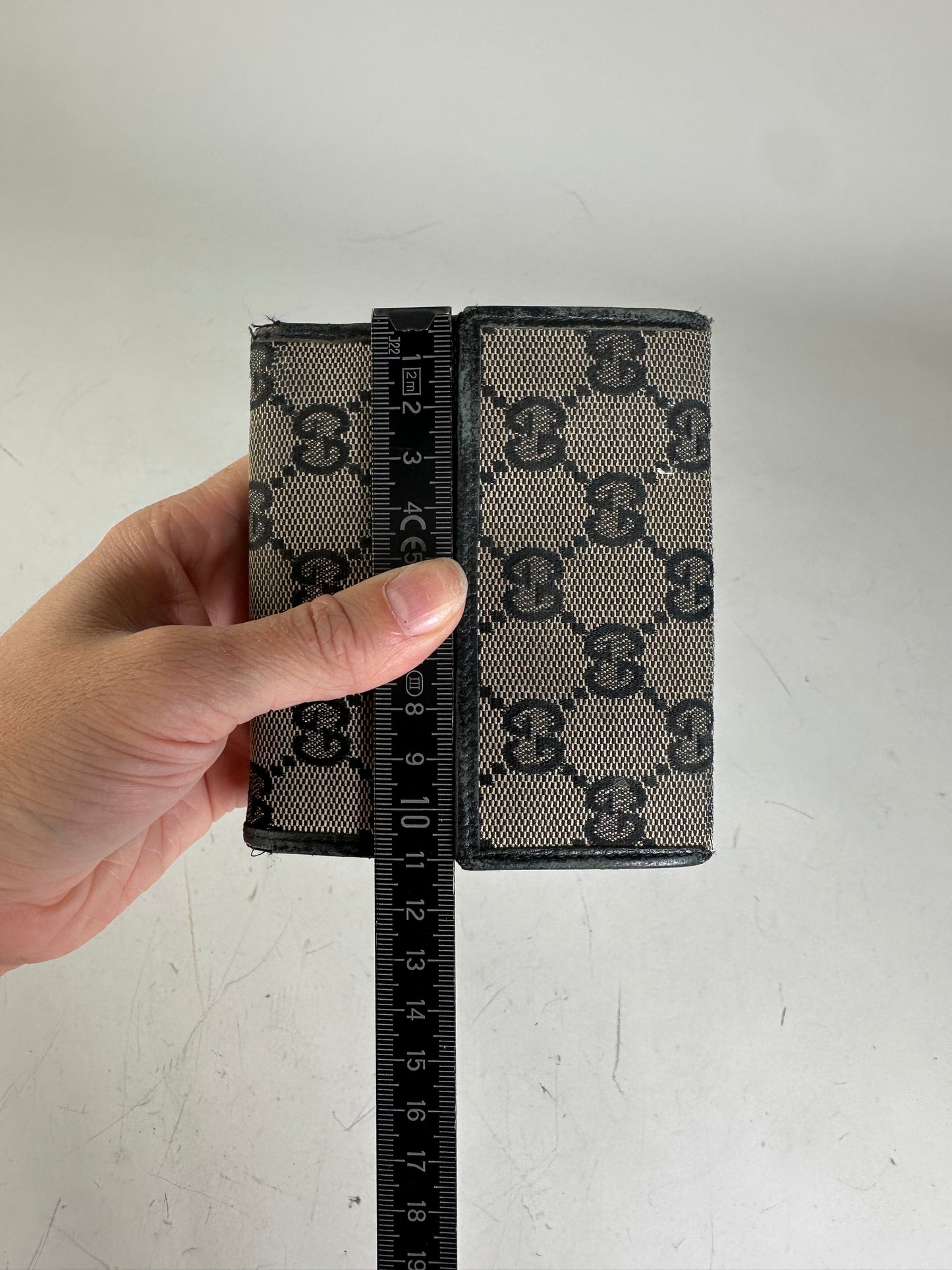 Vintage Gucci GG Supreme Wallet Black Beige