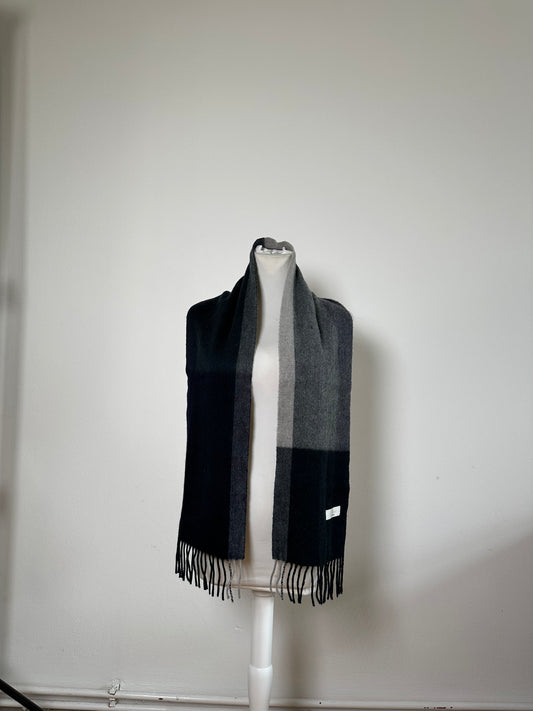 Vintage Chloé Wool Blend Scarf Navy Charcoal Grey