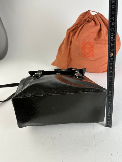 Vintage Loewe Madrid Leather Handbag Black
