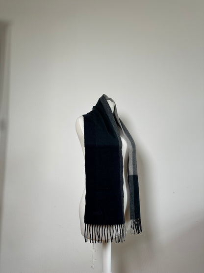 Vintage Chloé Wool Blend Scarf Navy Charcoal Grey