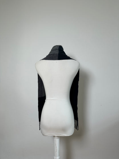 Vintage Chloé Wool Blend Scarf Navy Charcoal Grey
