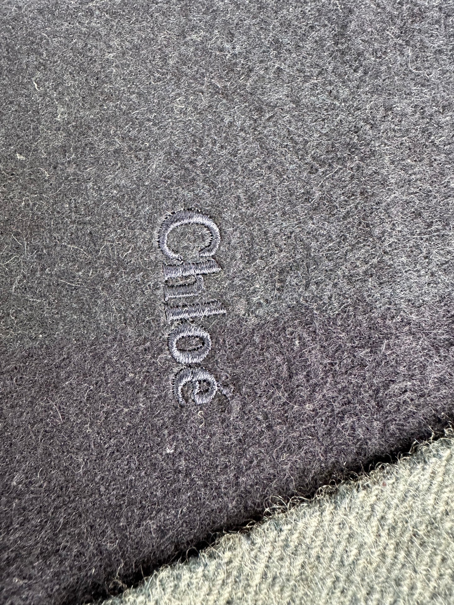Vintage Chloé Wool Blend Scarf Navy Charcoal Grey