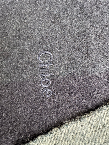 Vintage Chloé Wool Blend Scarf Navy Charcoal Grey