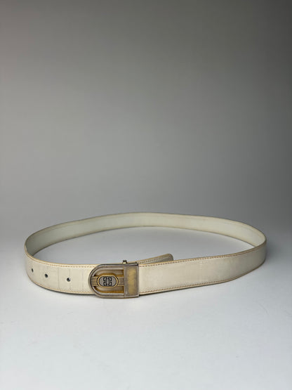 Vintage Givenchy Leather Belt White