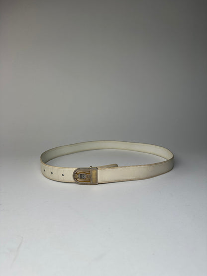 Vintage Givenchy Leather Belt White