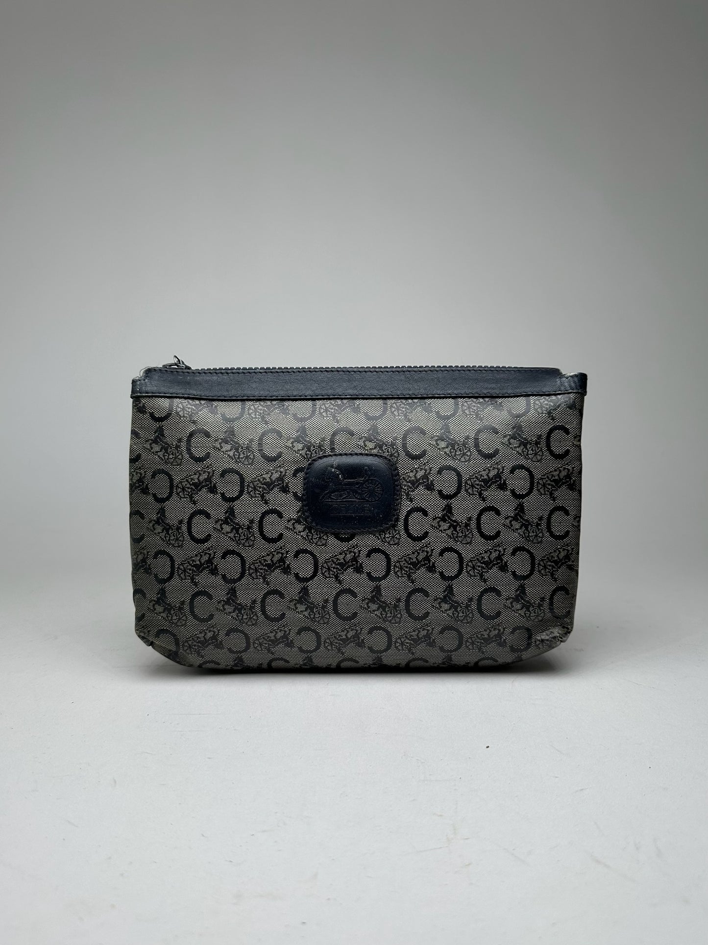 Vintage Celine Paris Macadam Monogram Leather clutch