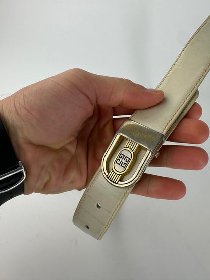 Vintage Givenchy Leather Belt White