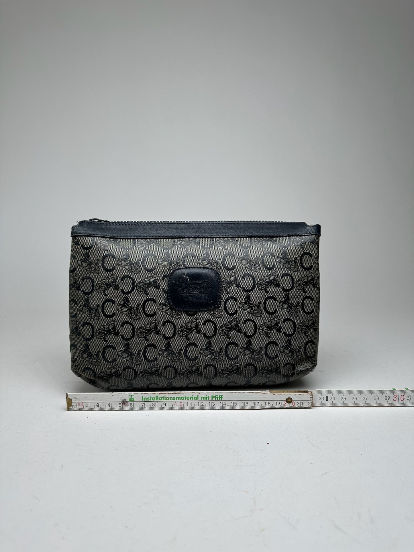 Vintage Celine Paris Macadam Monogram Leather clutch