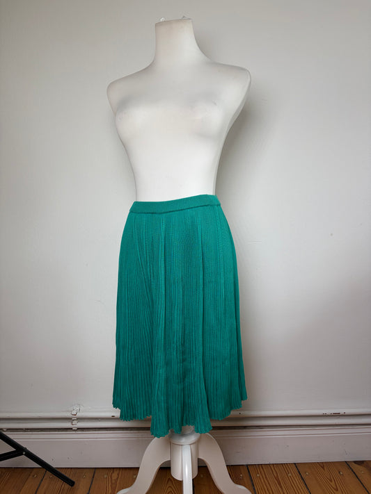 Vintage Dior Pleated Midi Skirt Teal M
