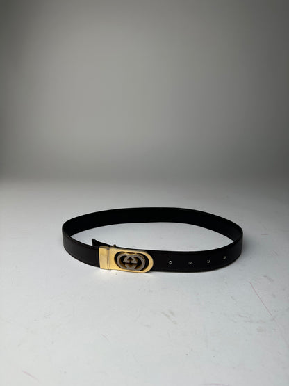 Vintage Gucci GG Leather Belt Brown