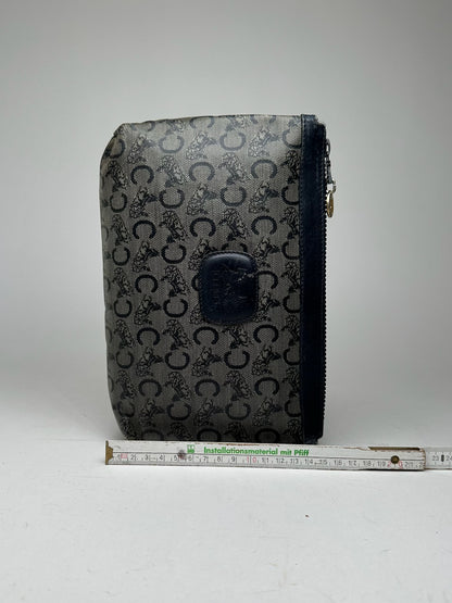 Vintage Celine Paris Macadam Monogram Leather clutch