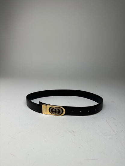 Vintage Gucci GG Leather Belt Brown