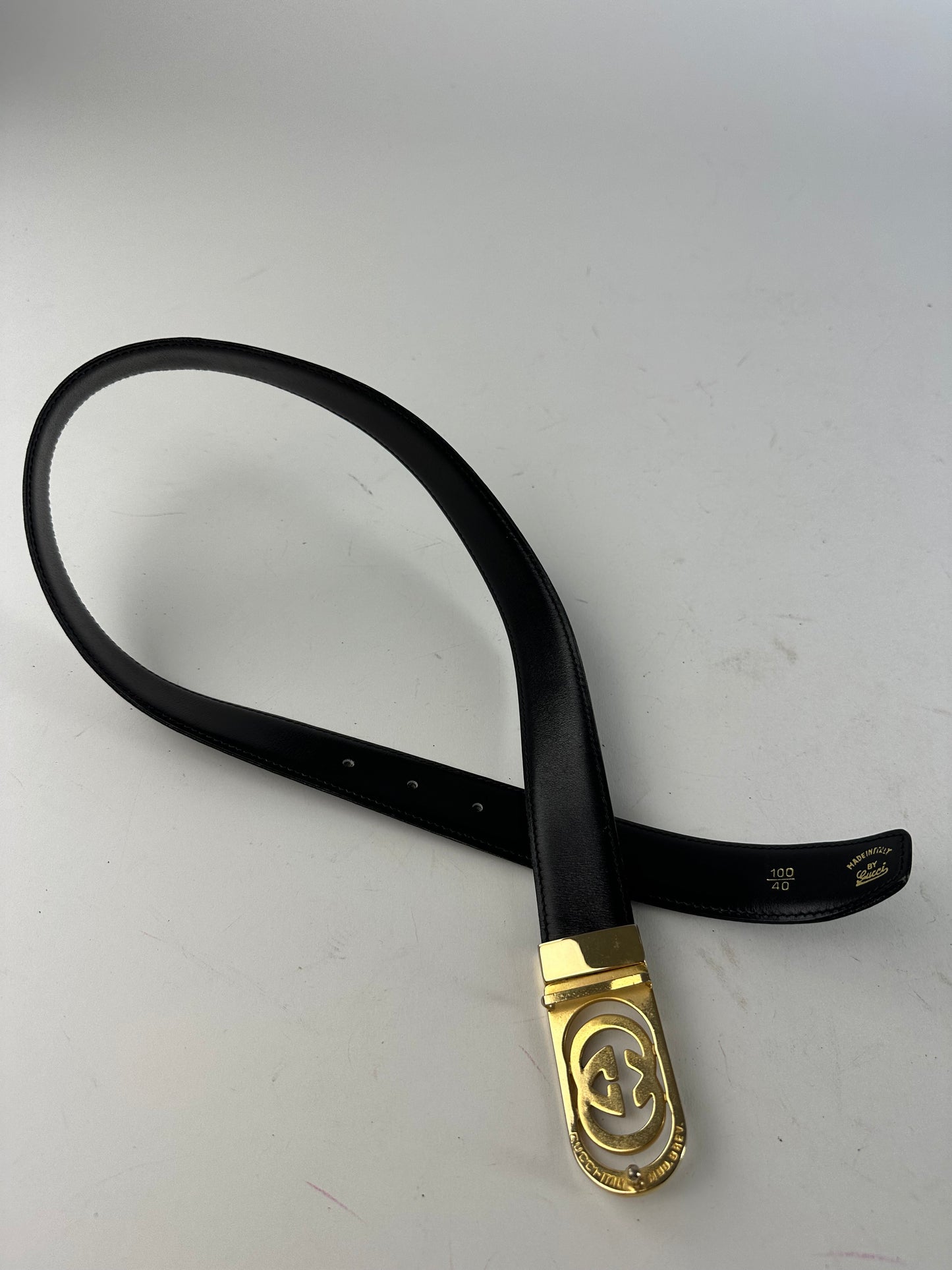 Vintage Gucci GG Leather Belt Brown