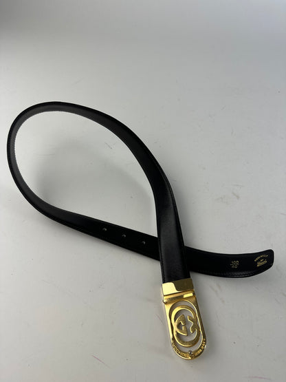 Vintage Gucci GG Leather Belt Brown