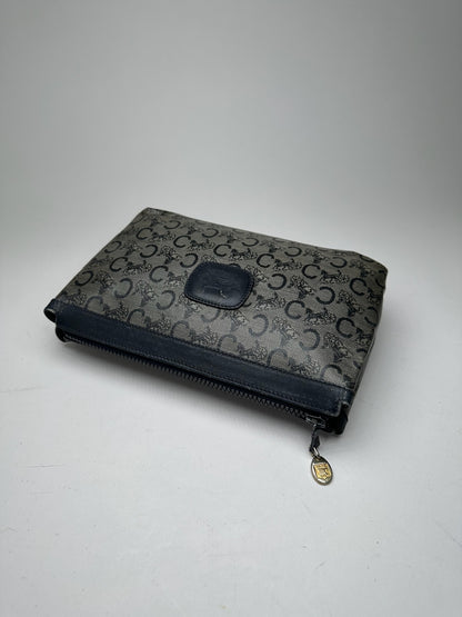 Vintage Celine Paris Macadam Monogram Leather clutch