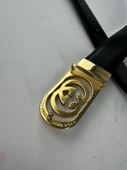 Vintage Gucci GG Leather Belt Brown