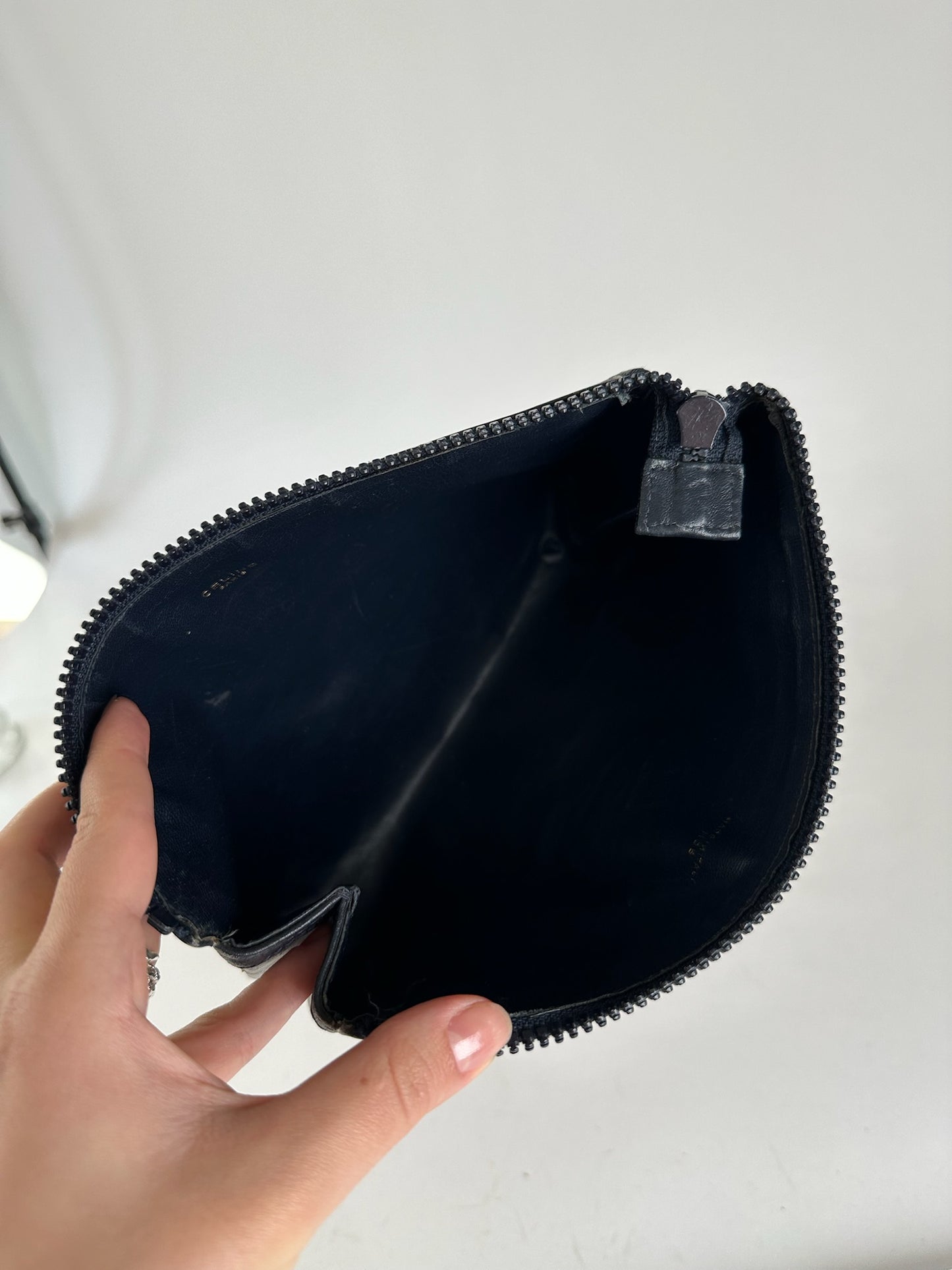 Vintage Celine Paris Macadam Monogram Leather clutch