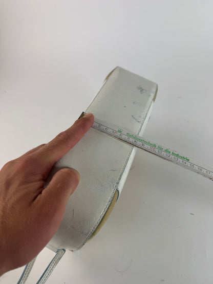 Sac vintage Givenchy 4G en cuir et coton bleu blanc beige