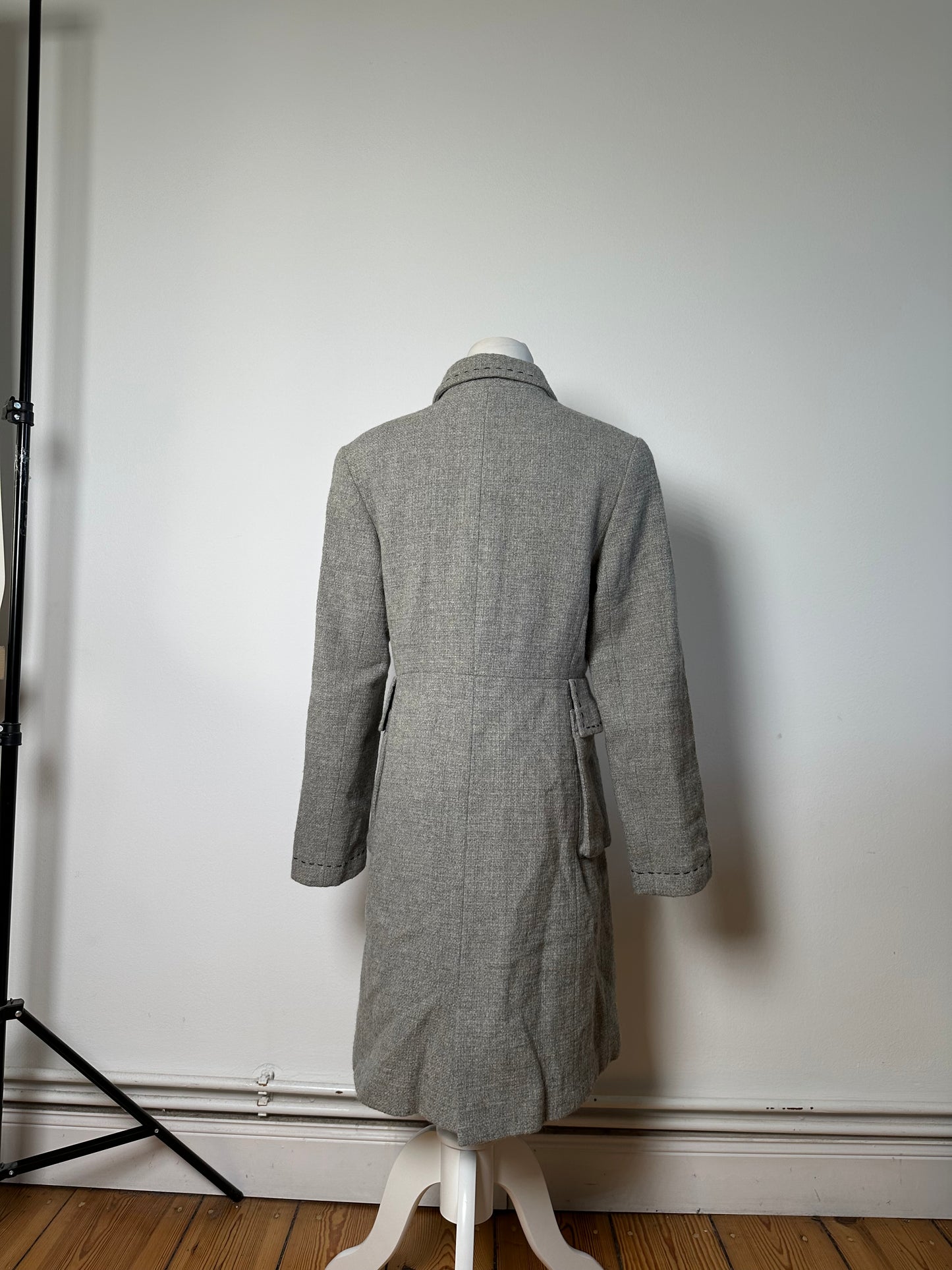 Vintage Balenciaga Wool Blend Coat Light Grey M