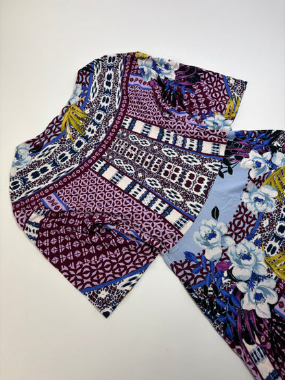 Vintage Etro Floral Print Viscose Dress Multicolor L