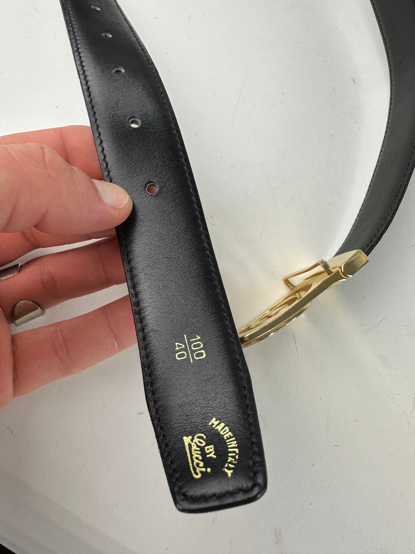 Vintage Gucci GG Leather Belt Brown