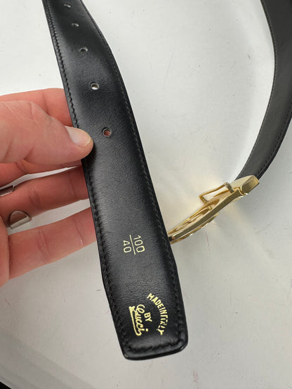 Vintage Gucci GG Leather Belt Brown