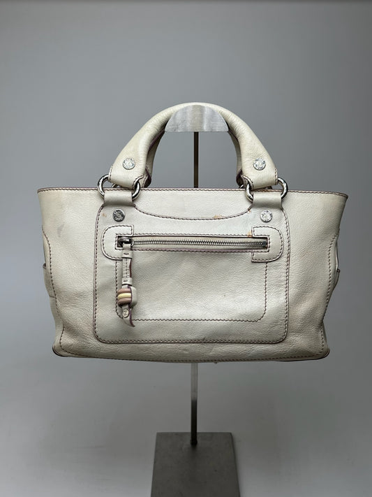 Vintage Celine Paris Leather bag white